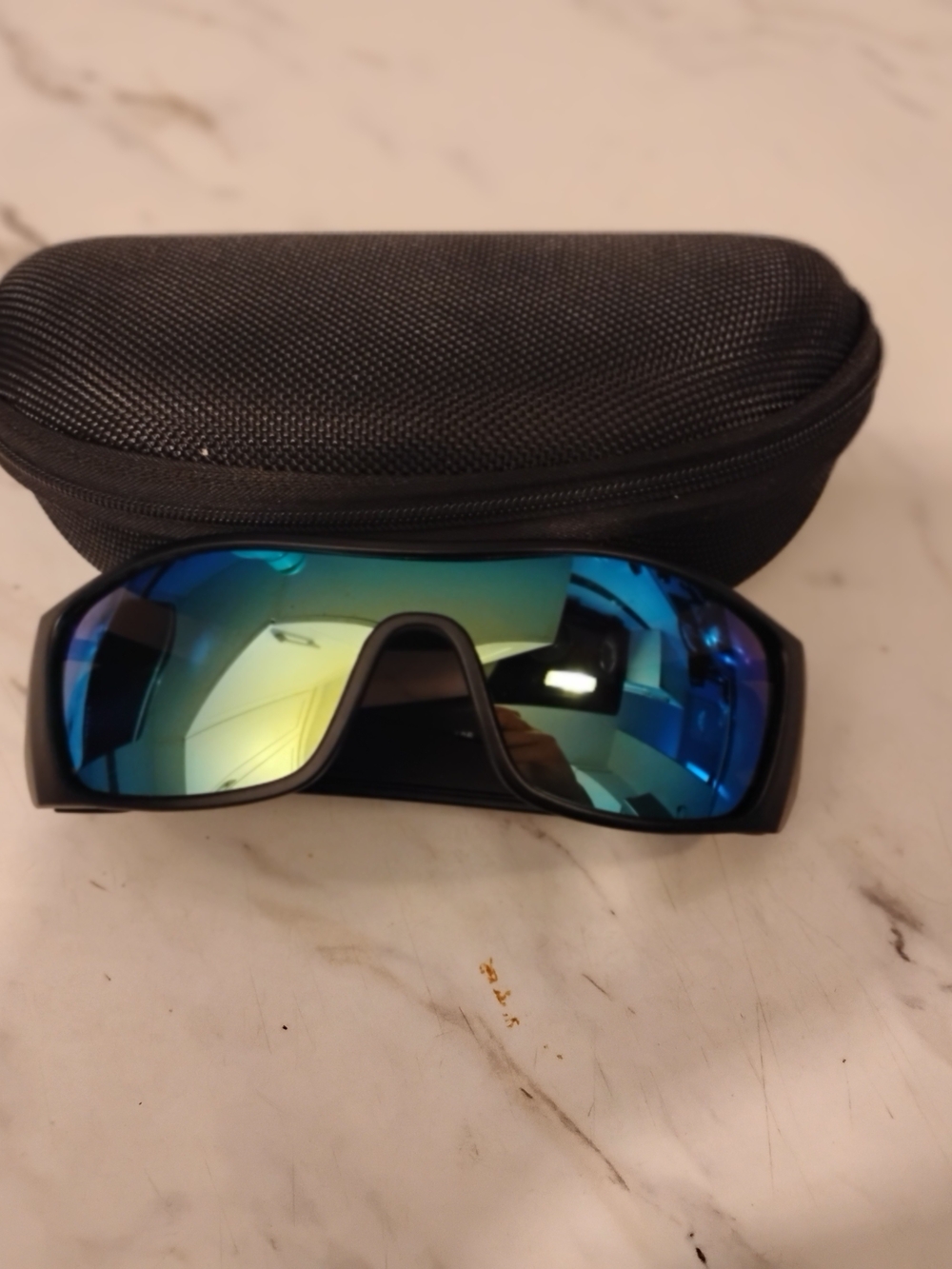 Oakley Sport Sunglasses with Blue-Green Mirrored Lens